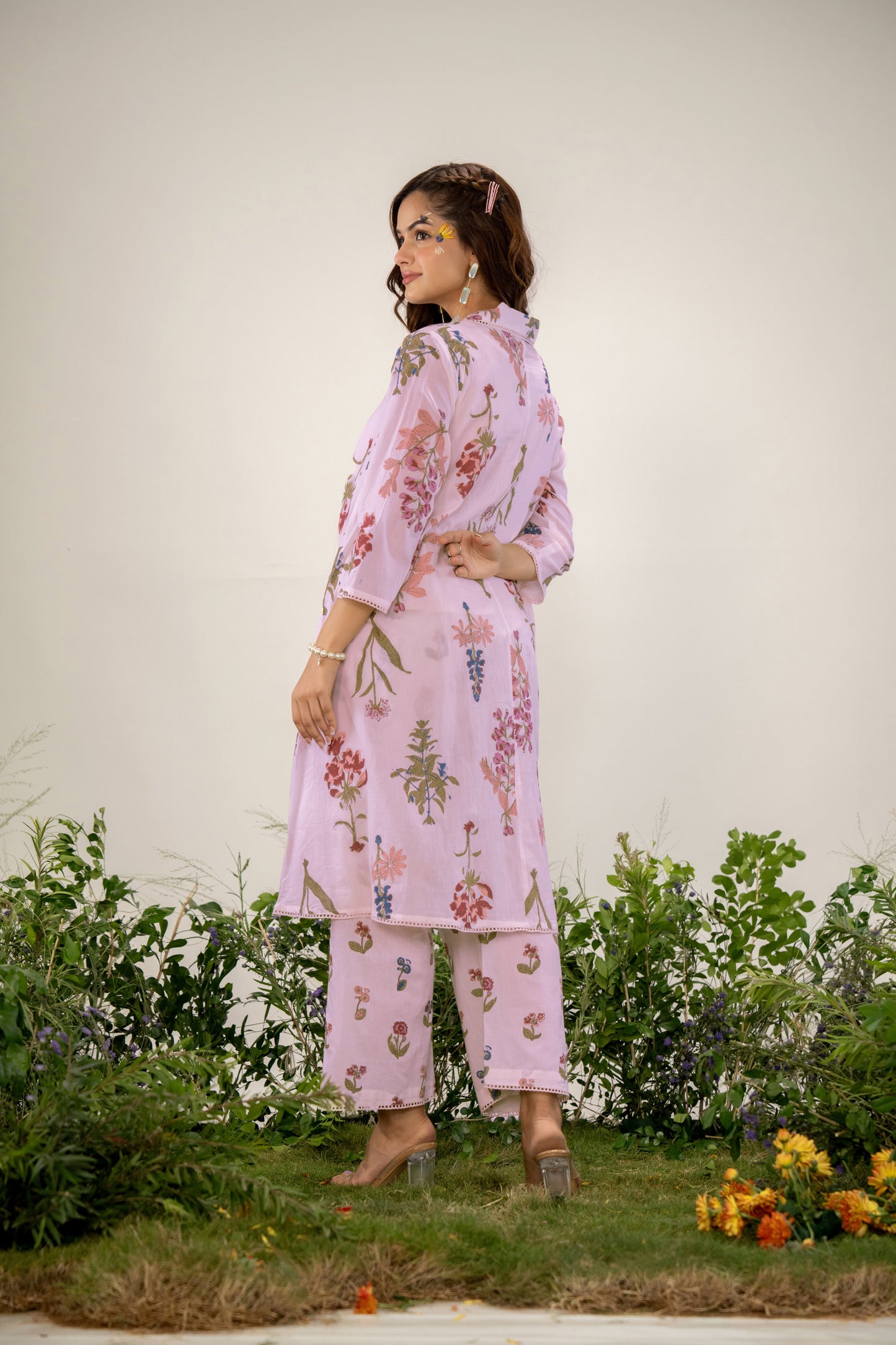 Blush Meadow Bloom Printed Cotton Co-Ord Set