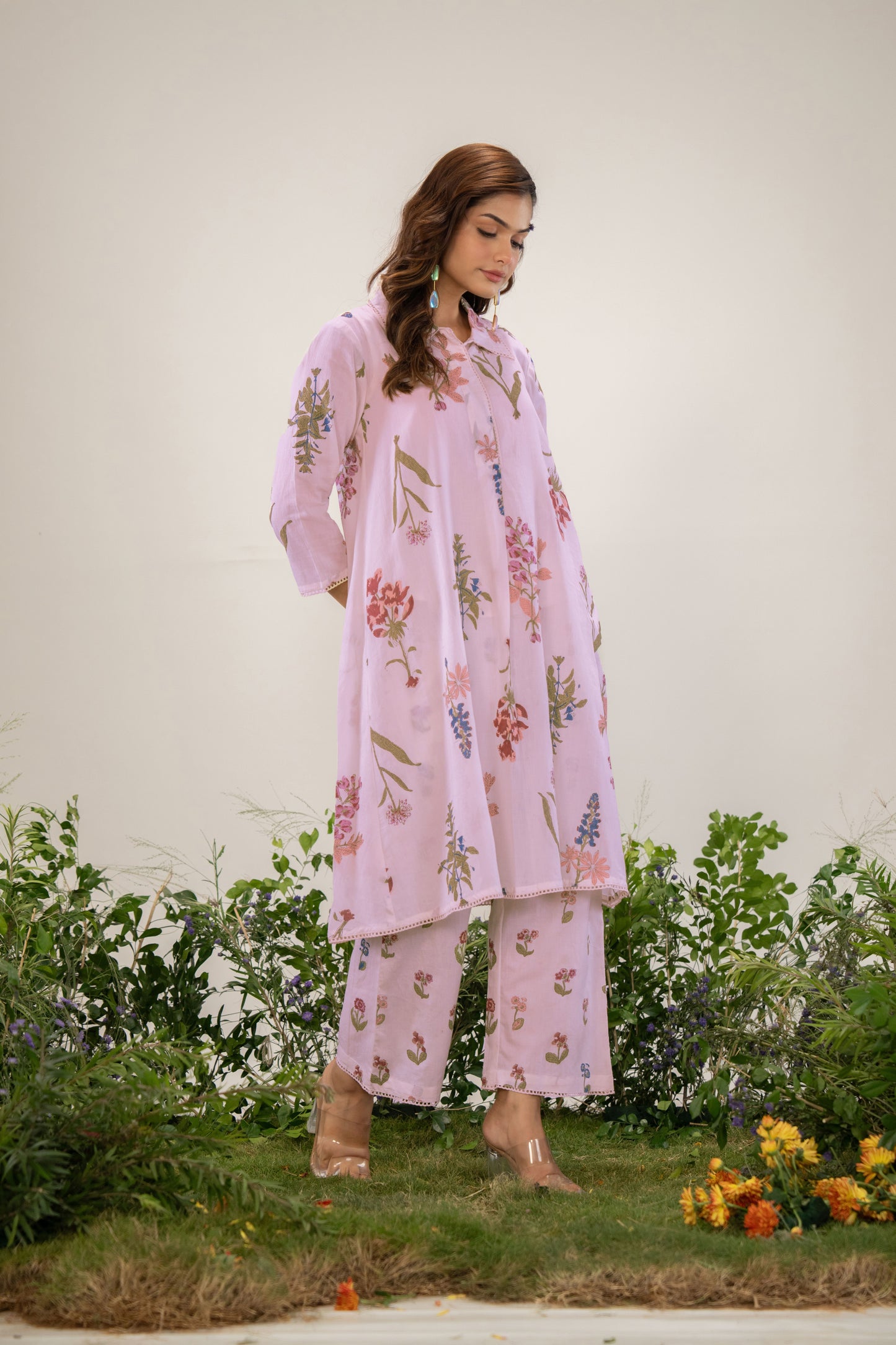 Blush Meadow Bloom Printed Cotton Co-Ord Set