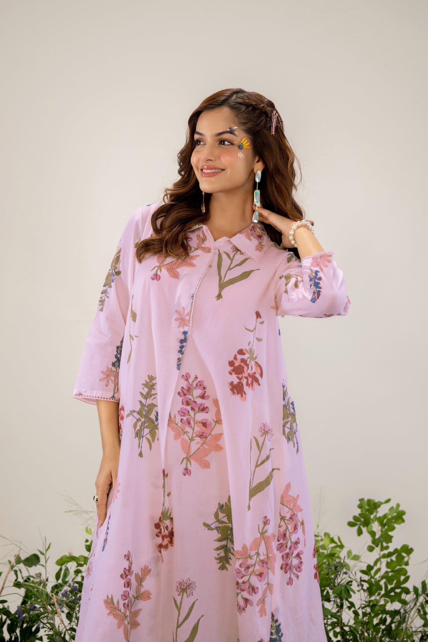 Blush Meadow Bloom Printed Cotton Co-Ord Set