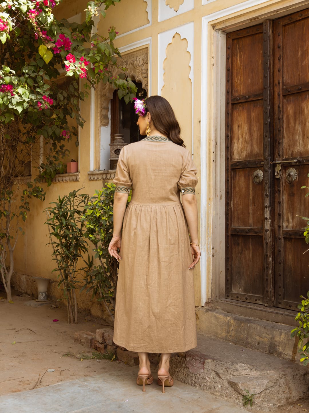 Sienna Bloom Cascade Cotton Embroidered Long Dress