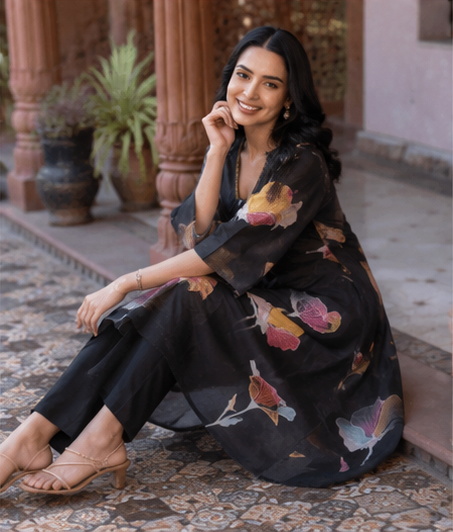 Midnight Bloom Cotton Co-Ord Set