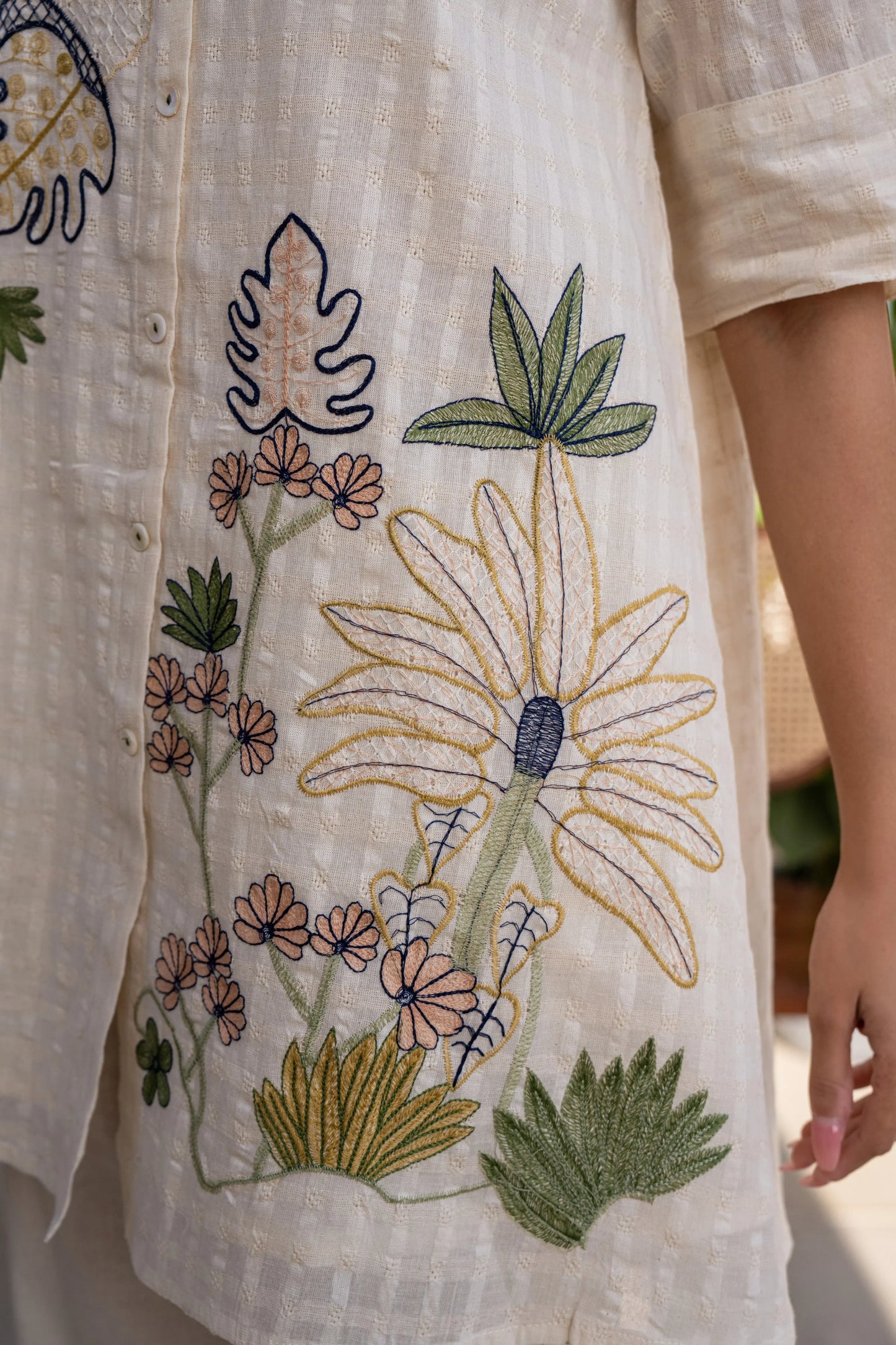 Botanic Muse Breezeluxe Cotton Embroidered Co-Ord Set
