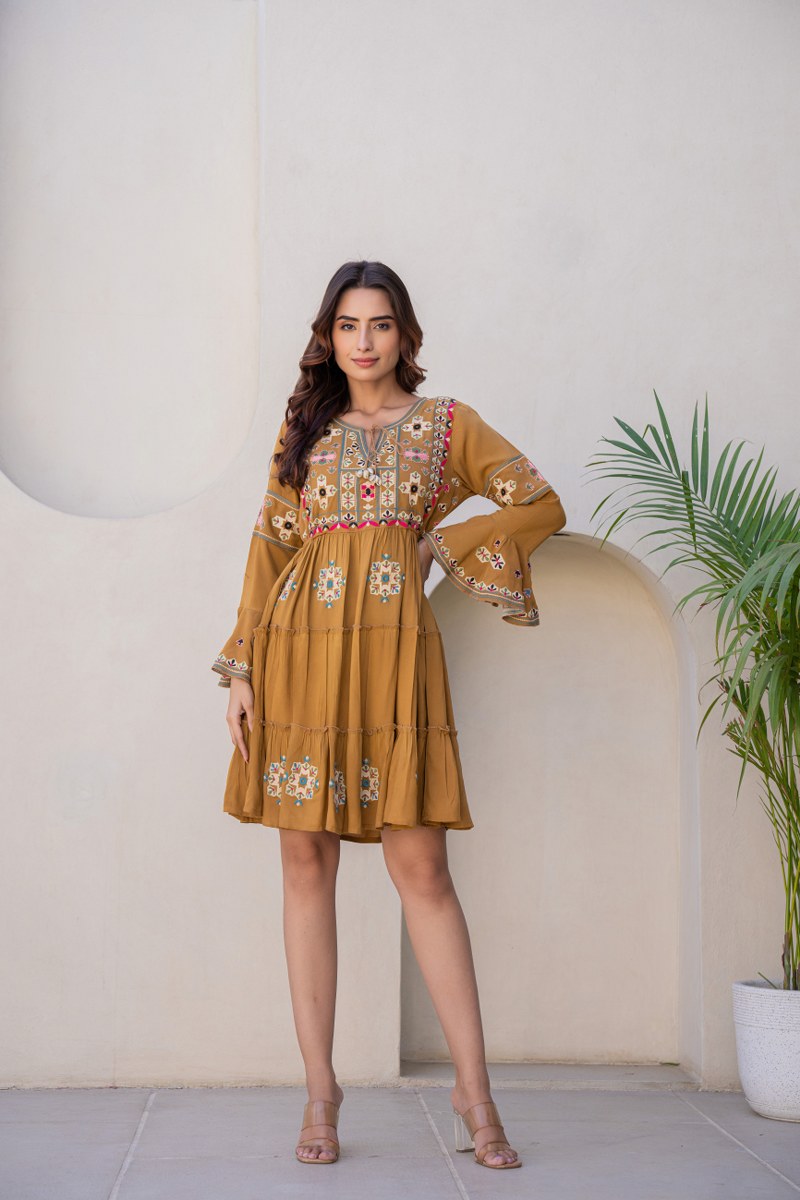 Amber Grace Embroidered Tunic Dress