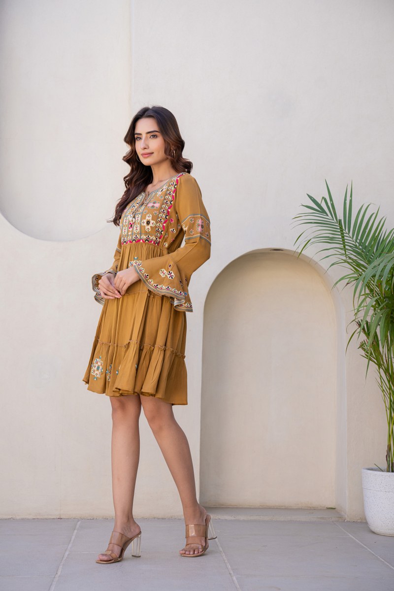 Amber Grace Embroidered Tunic Dress