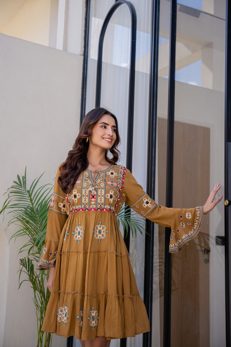 Amber Grace Embroidered Tunic Dress