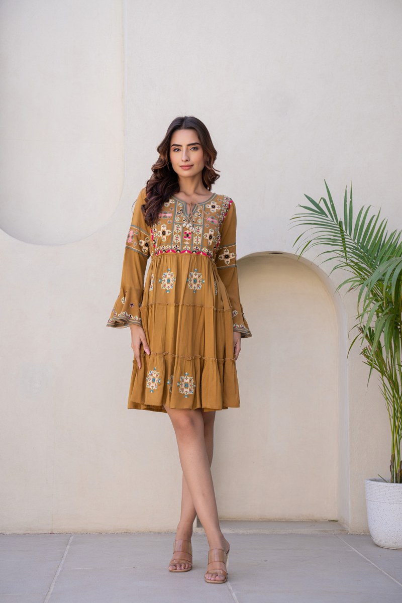 Amber Grace Embroidered Tunic Dress