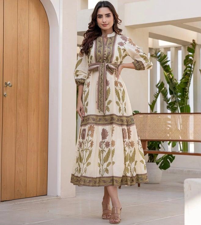 Botanical embroidered dress best sale