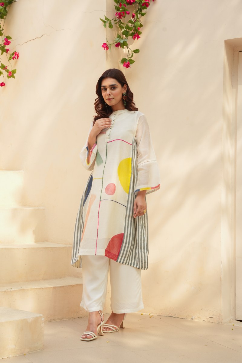 Timeless Floral Elegance Cotton Embroidered Co-Ord निवारा (NIVARA)