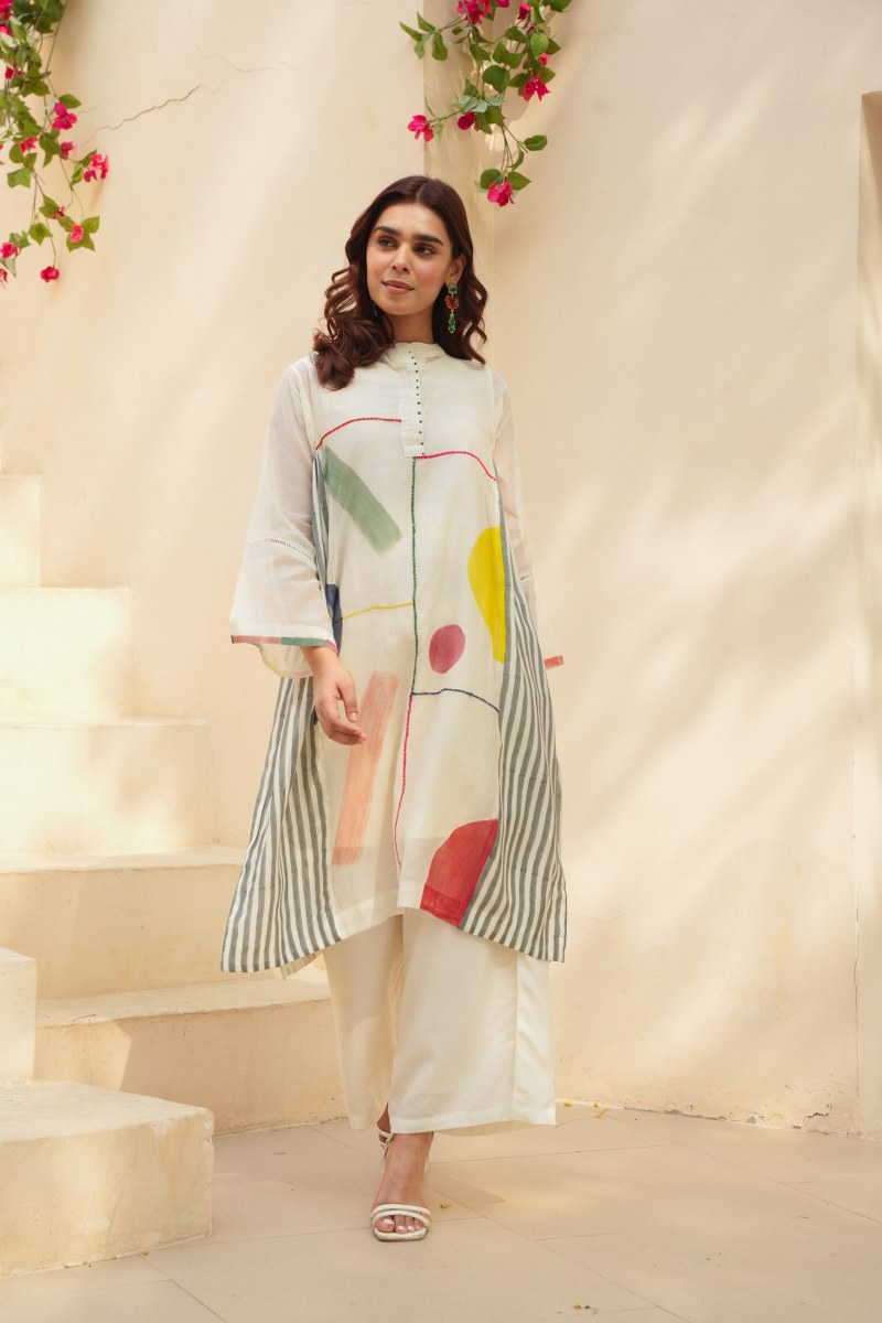 Timeless Floral Elegance Cotton Embroidered Co-Ord निवारा (NIVARA)