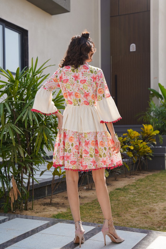Ethereal Symphony: Embroidered Cotton Elegance