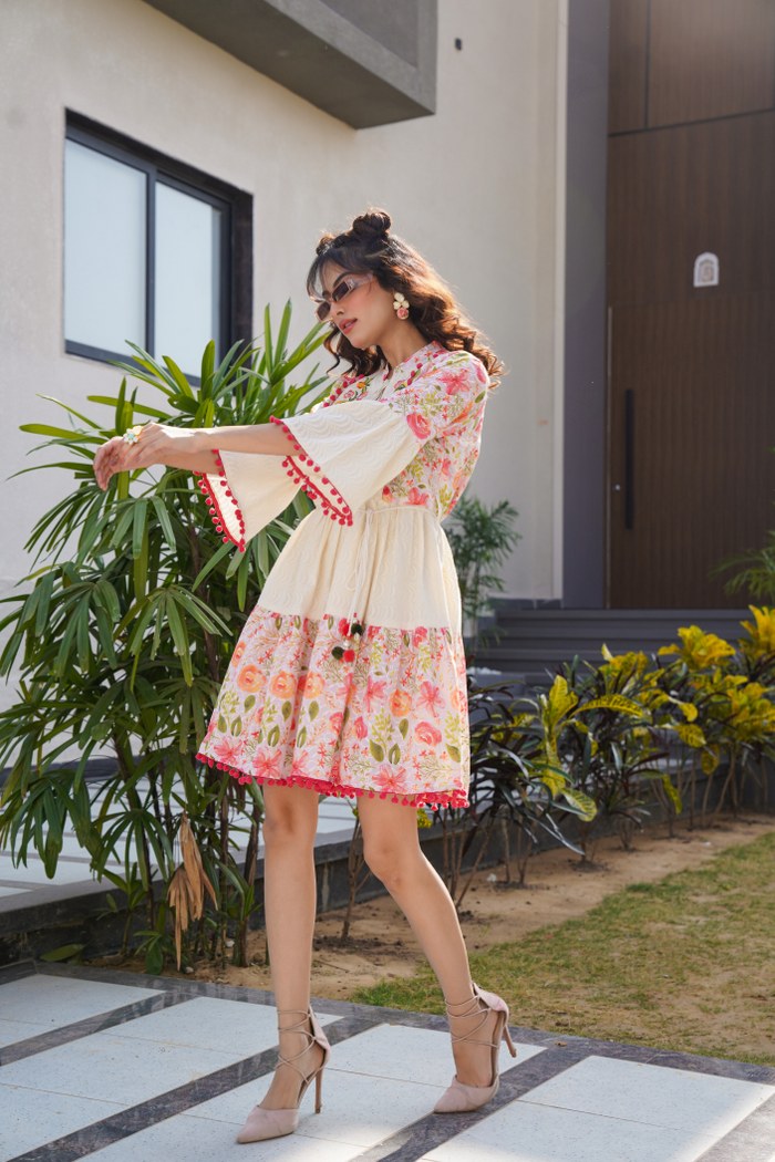 Ethereal Symphony: Embroidered Cotton Elegance