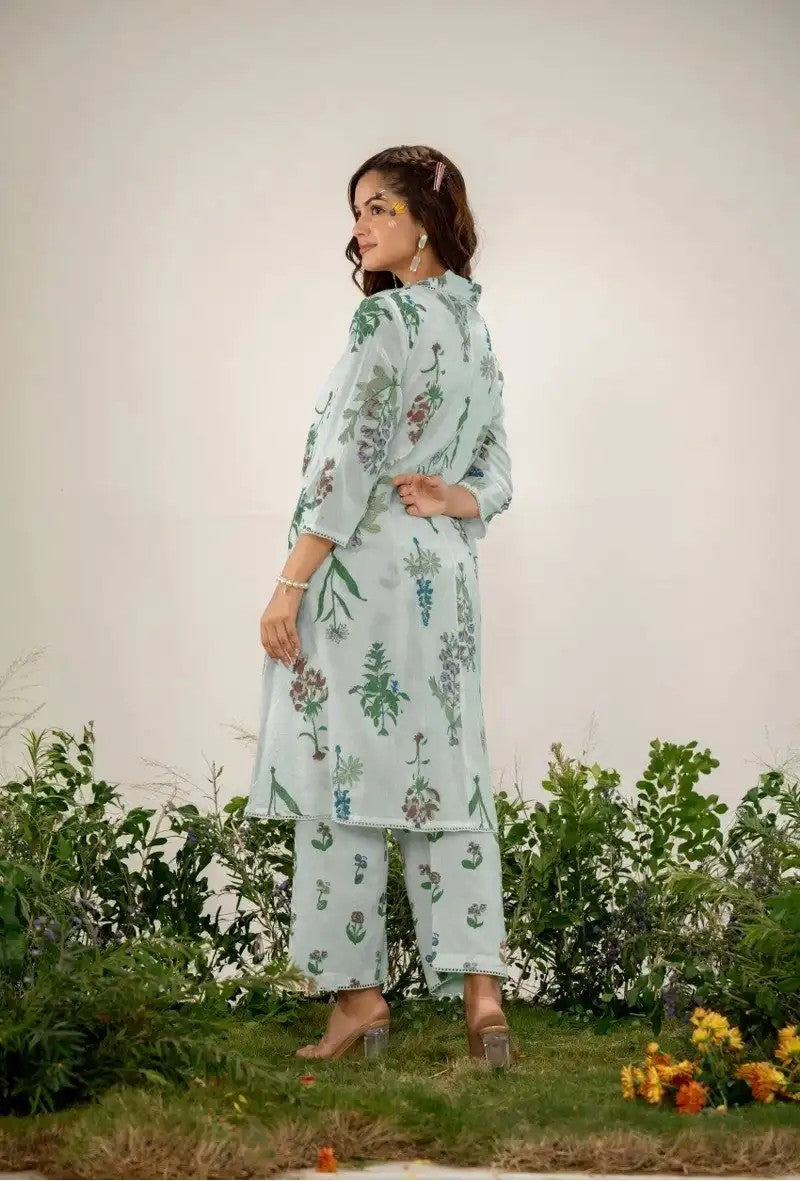 Mint Herbarium Printed Cotton Co-ord Set