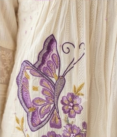 Ivory Lilac Butterfly Co-ord Set