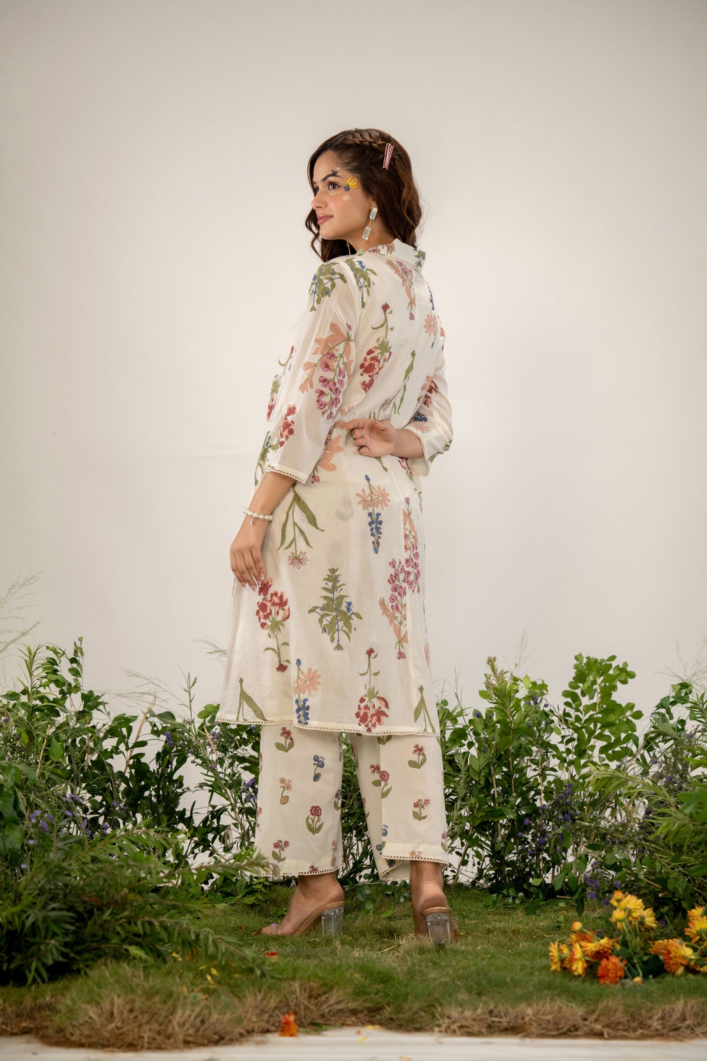 Ivory Bloomfield Printed Cotton Co-Ord Set