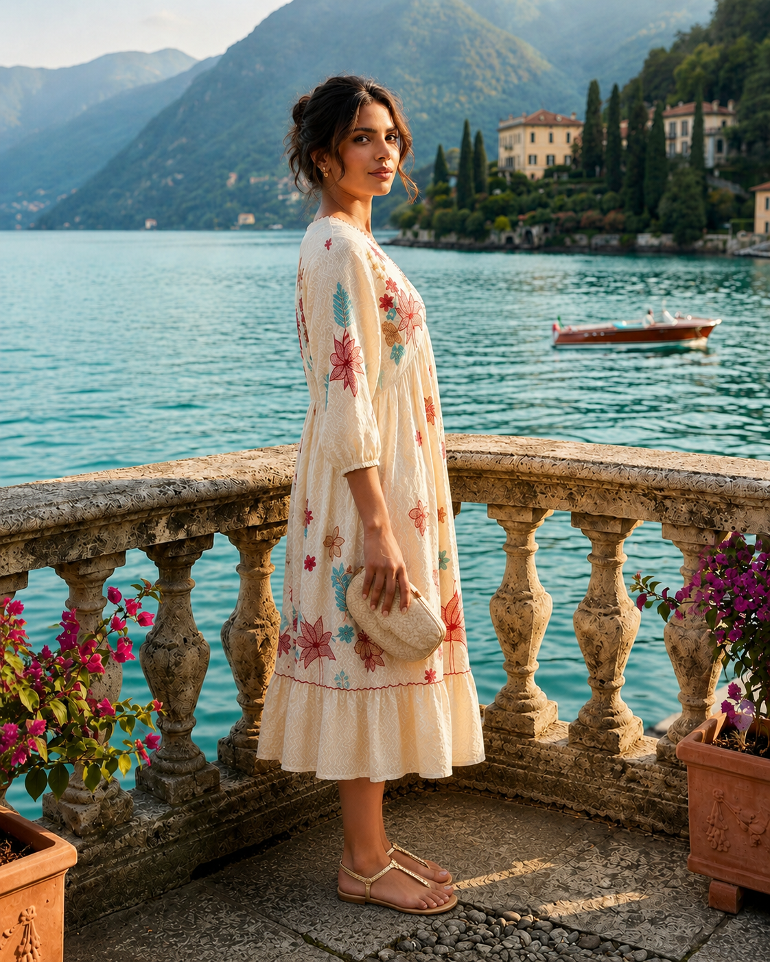 Elegant White Embroidered Summer Maxi Dress for Women