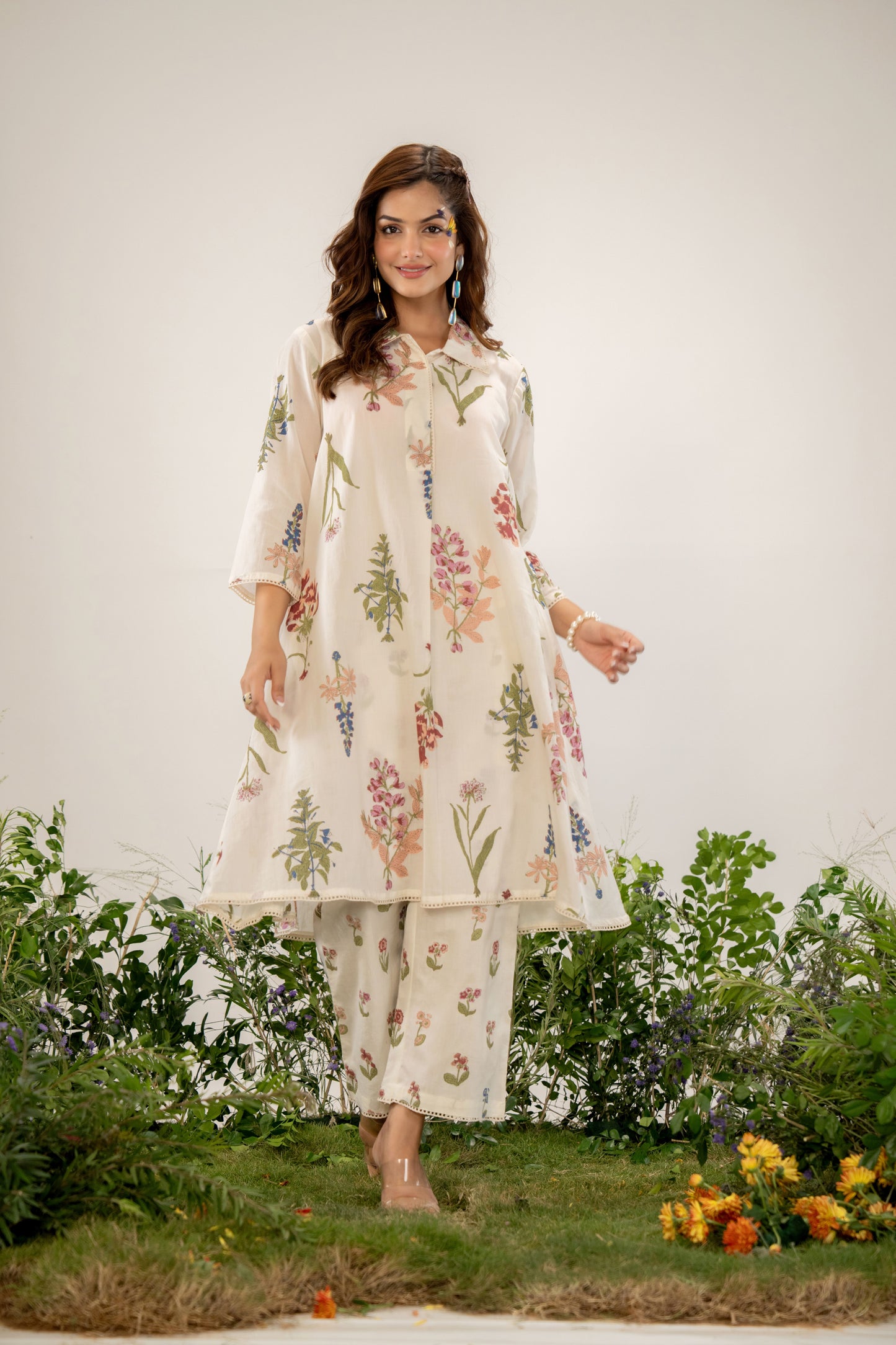 Ivory Bloomfield Printed Cotton Co-Ord Set