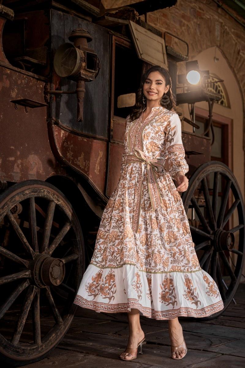 Elegance of Yesteryear: A Vintage Tapestry Gown निवारा (NIVARA)