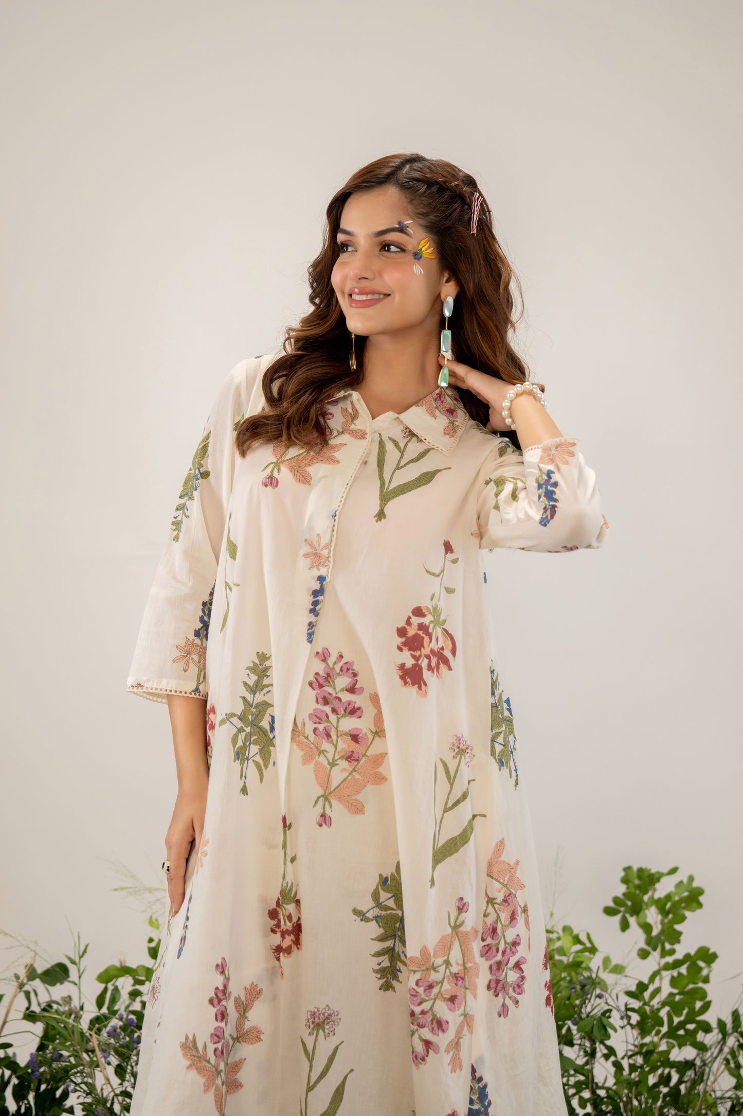 Ivory Bloomfield Printed Cotton Co-Ord Set