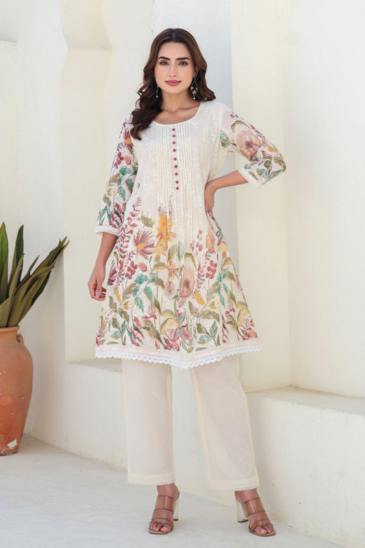 Ethereal Bloom Cotton Printed Co-ord