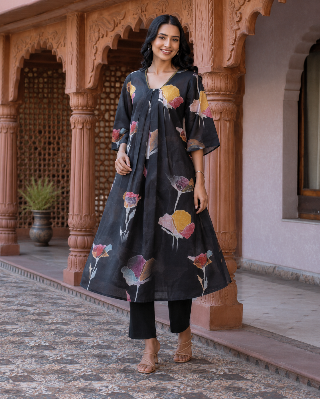 Midnight Bloom Cotton Co-Ord Set