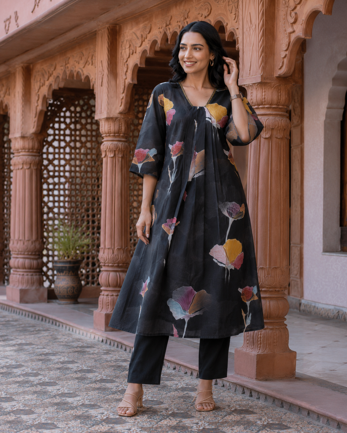 Midnight Bloom Cotton Co-Ord Set