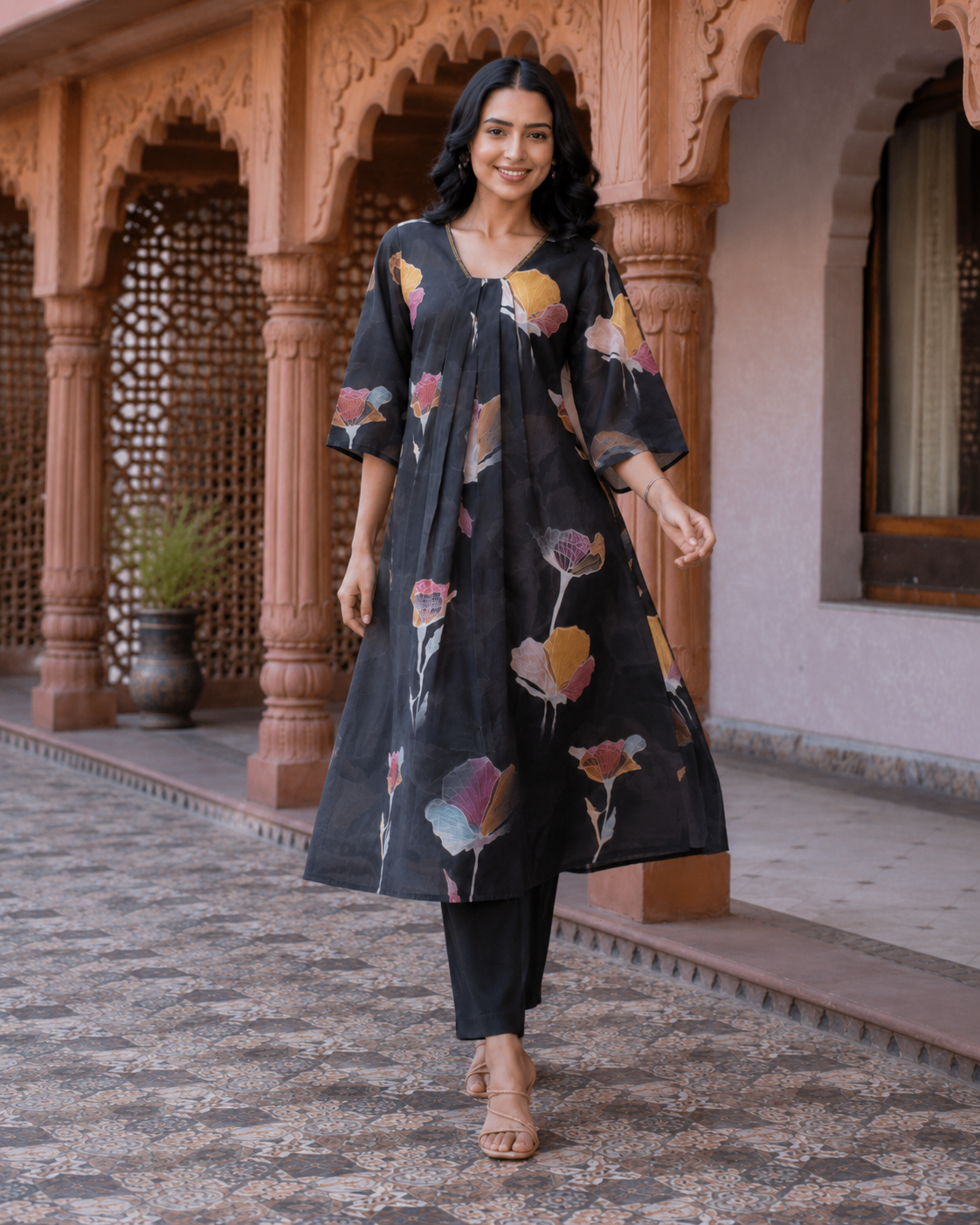 Midnight Bloom Cotton Co-Ord Set