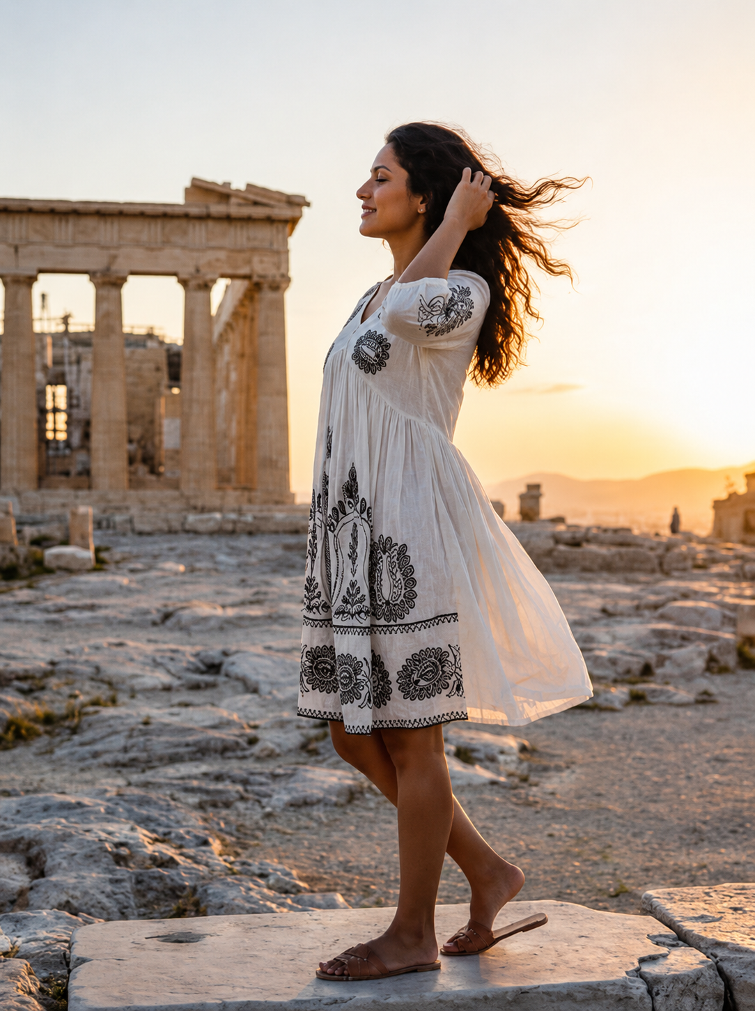 Olympia Grace Cotton Midi Dress