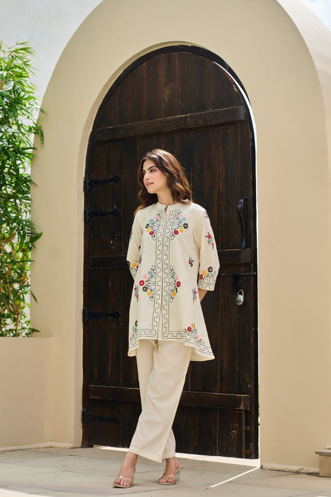 Sunlit Grace Cotton Embroidered Co-ord