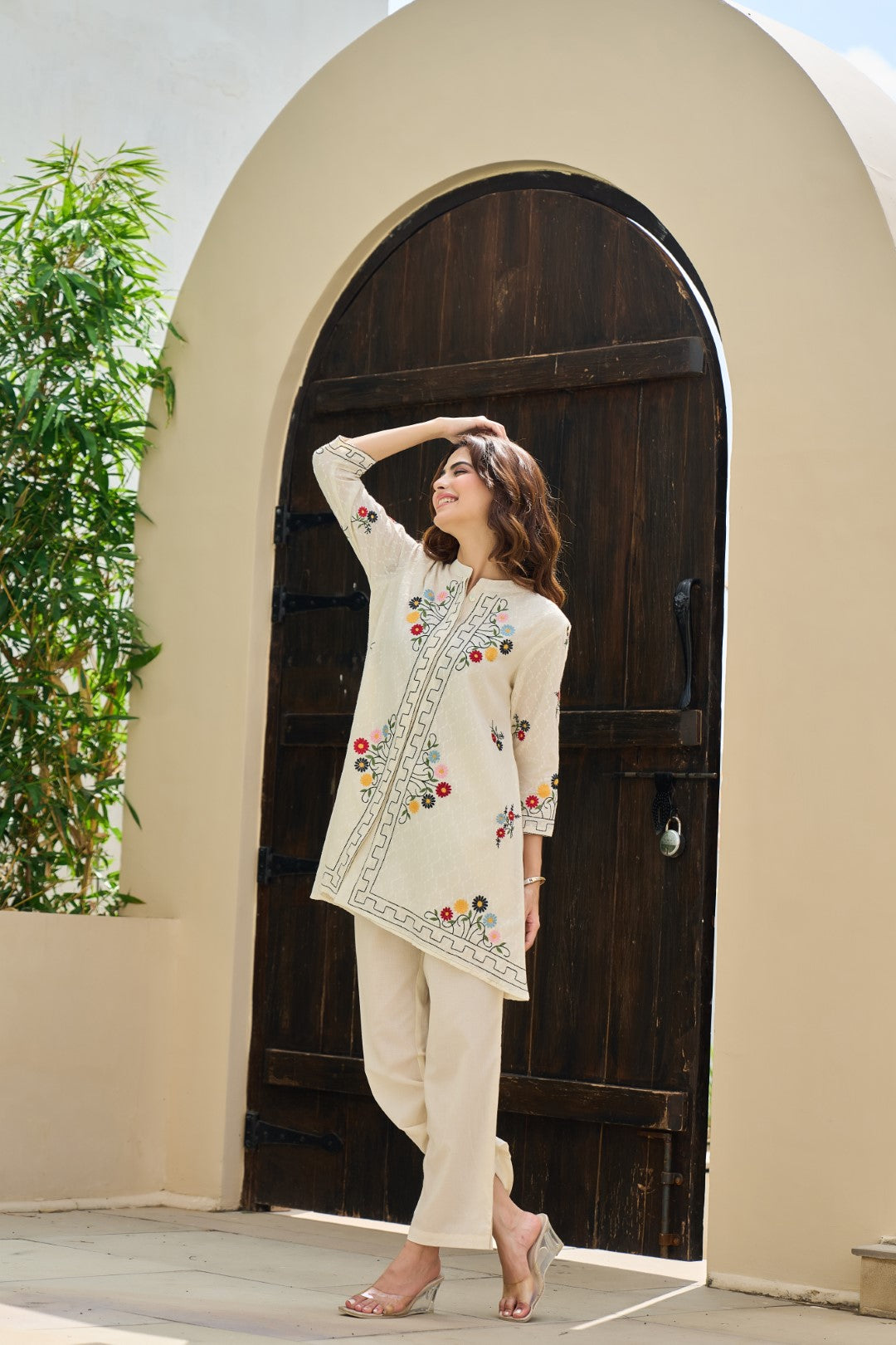 Sunlit Grace Cotton Embroidered Co-ord