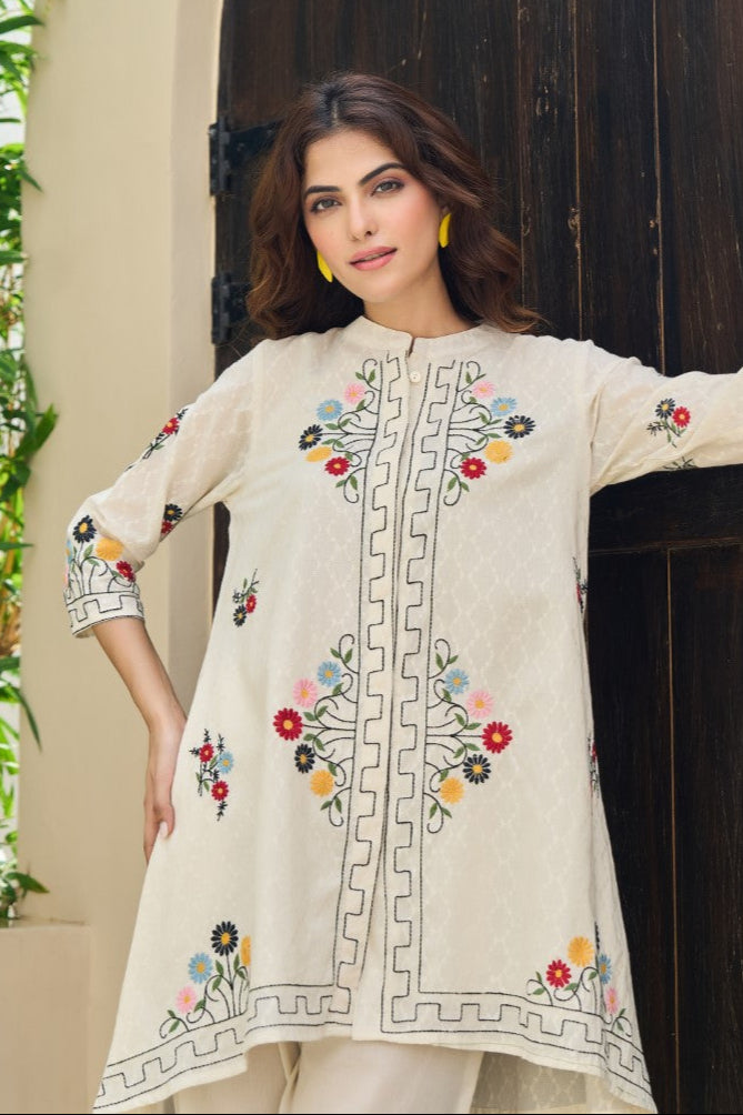 Sunlit Grace Cotton Embroidered Co-ord