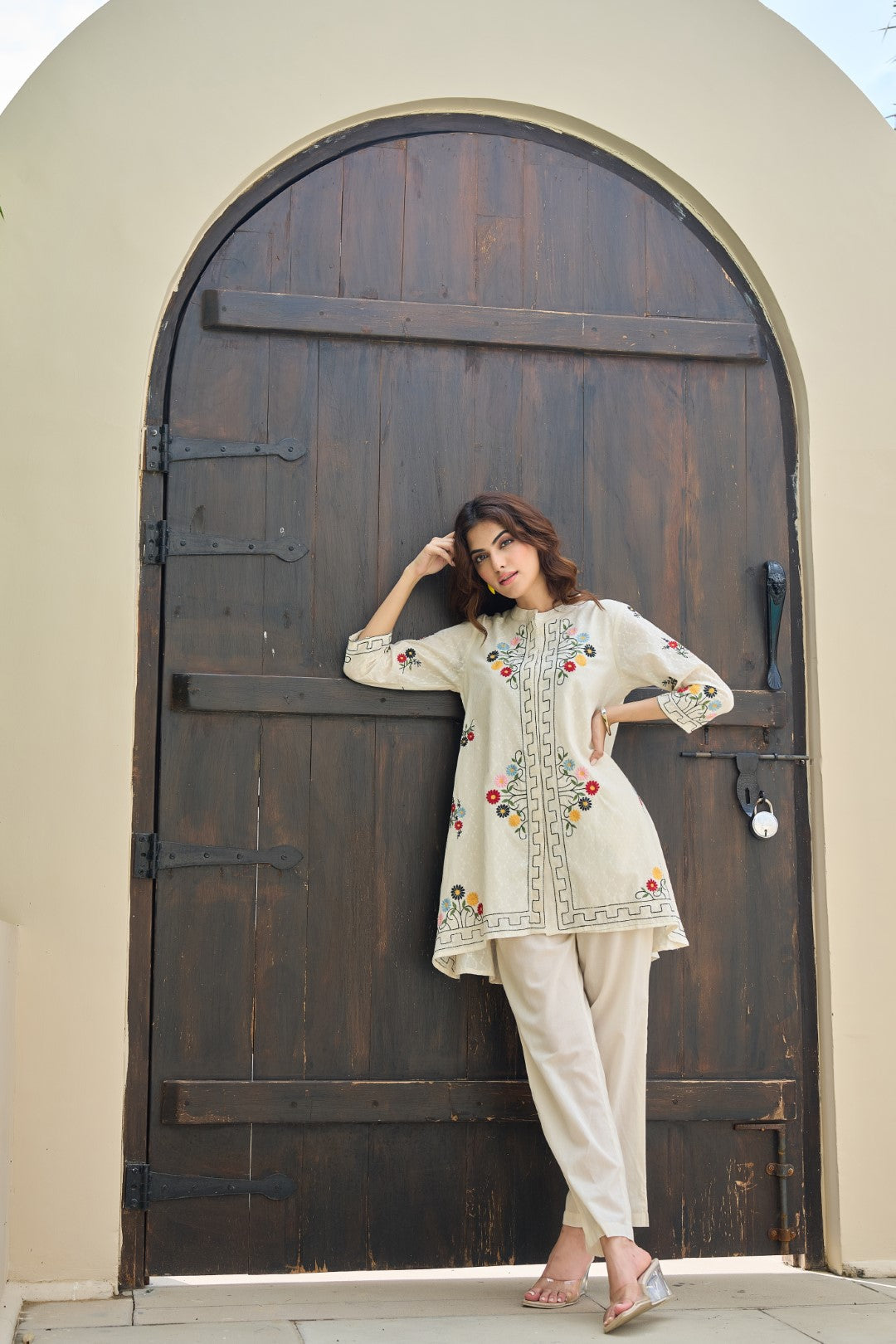 Sunlit Grace Cotton Embroidered Co-ord