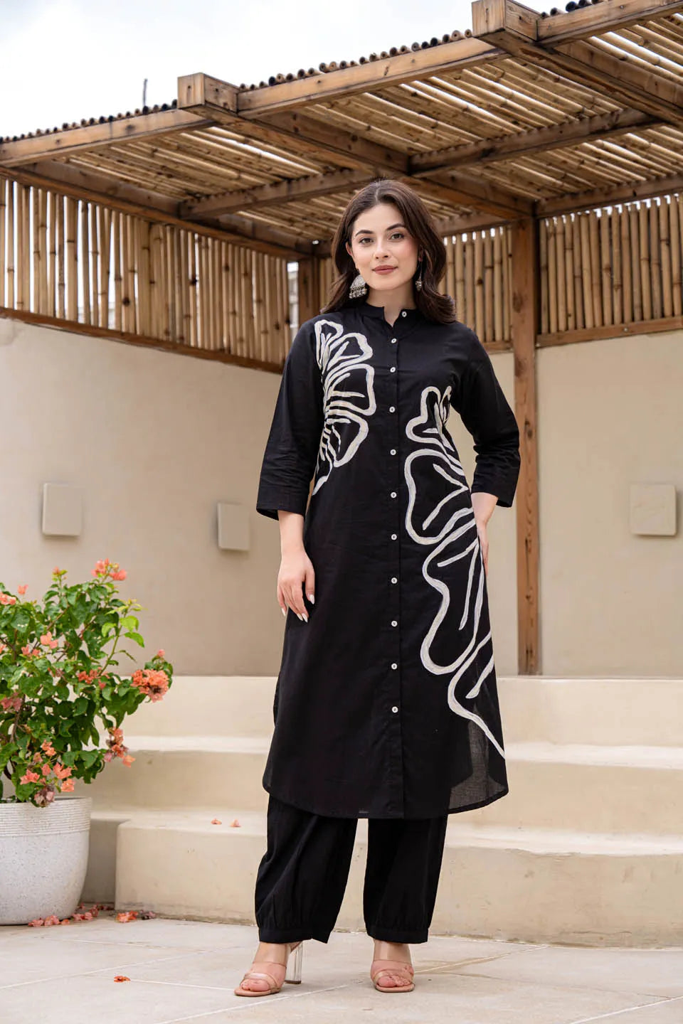 Eclipse Elegance Cotton Embroidered Co-Od Set निवारा (NIVARA)