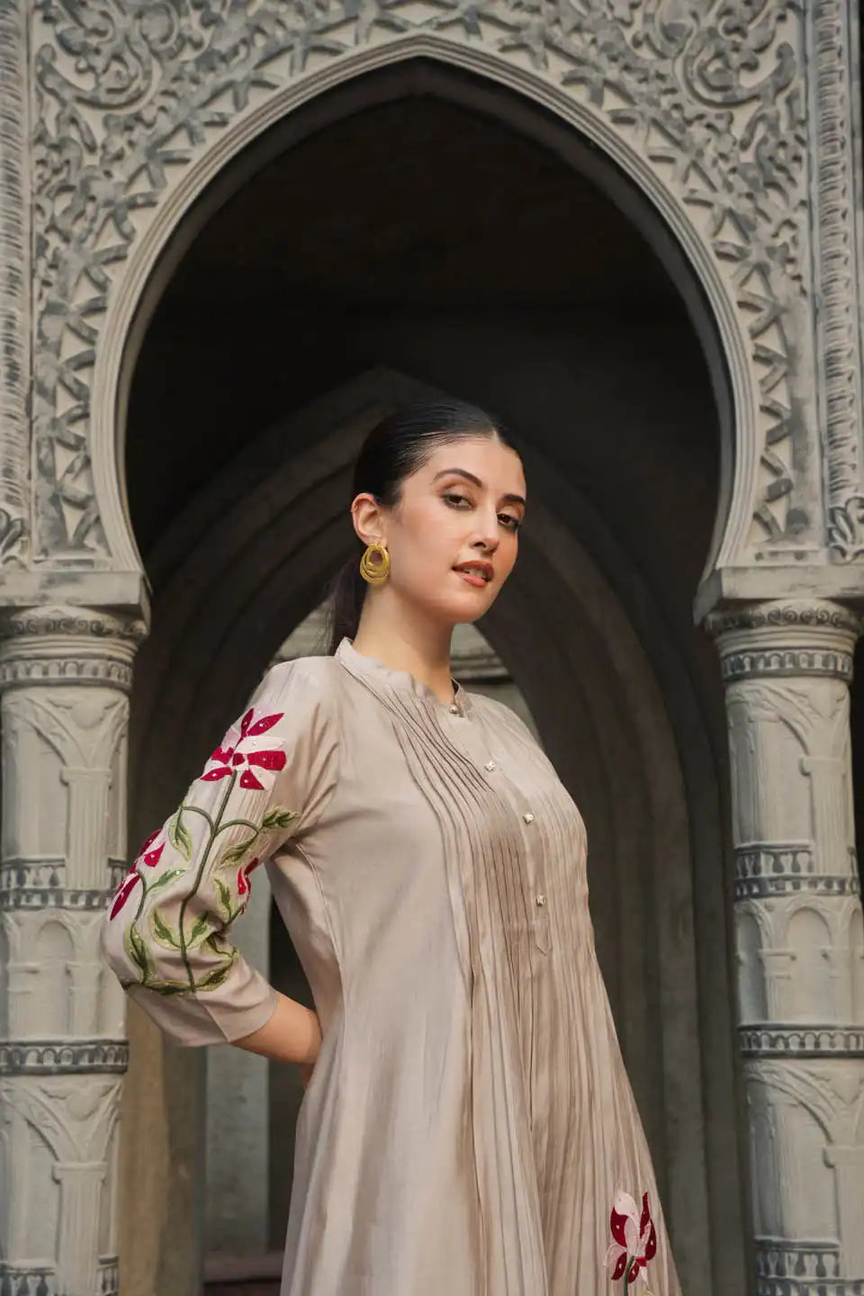 Divine Radiance Silk Embroidered Co-Ord निवारा (NIVARA)