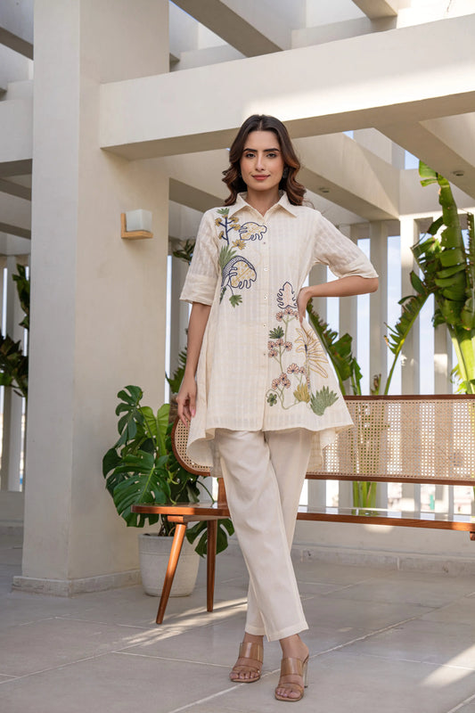 Botanic Muse Breezeluxe Cotton Embroidered Co-Ord Set