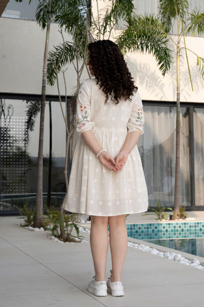 Enchanted Garden Blooms Pure Cotton Dress – A Symphony of Elegance and Grace