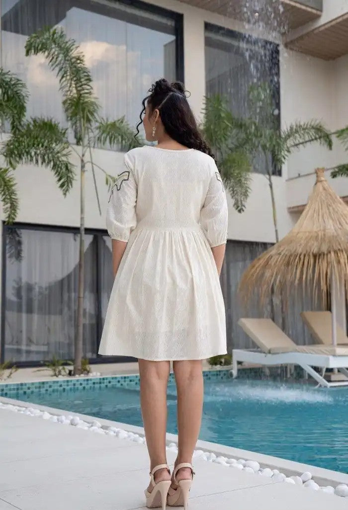 Boho Bliss Pure Cotton Embroidered Summer Dress
