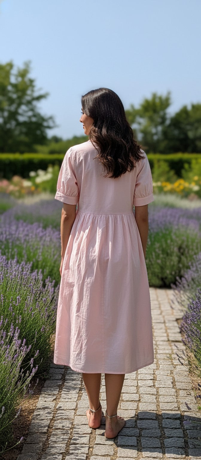 Lotus Grace Cotton Midi Dress